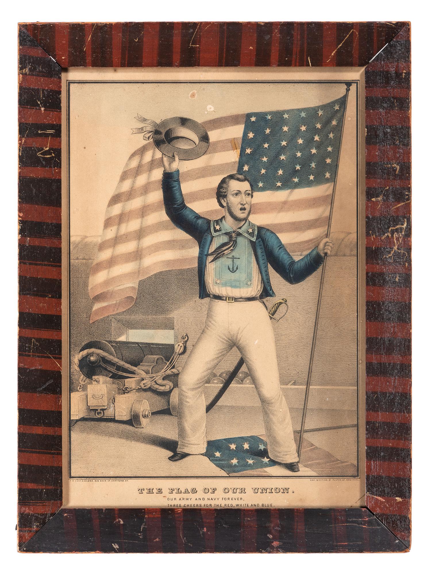 An E.B. & E.C. Kellogg Hand Colored Lithograph, 'The Flag of Our Union'