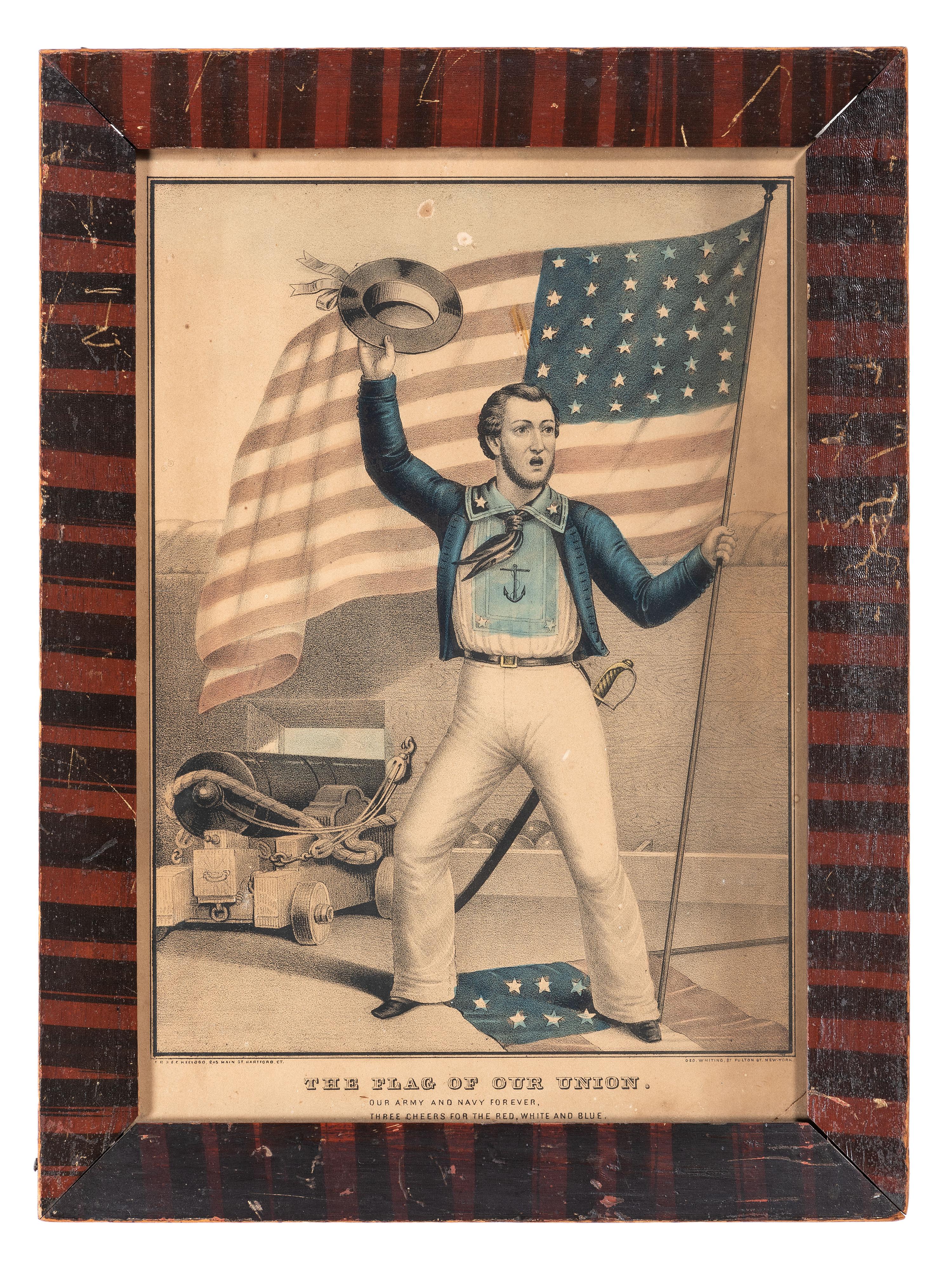 An E.B. & E.C. Kellogg Hand Colored Lithograph, 'The Flag of Our Union'