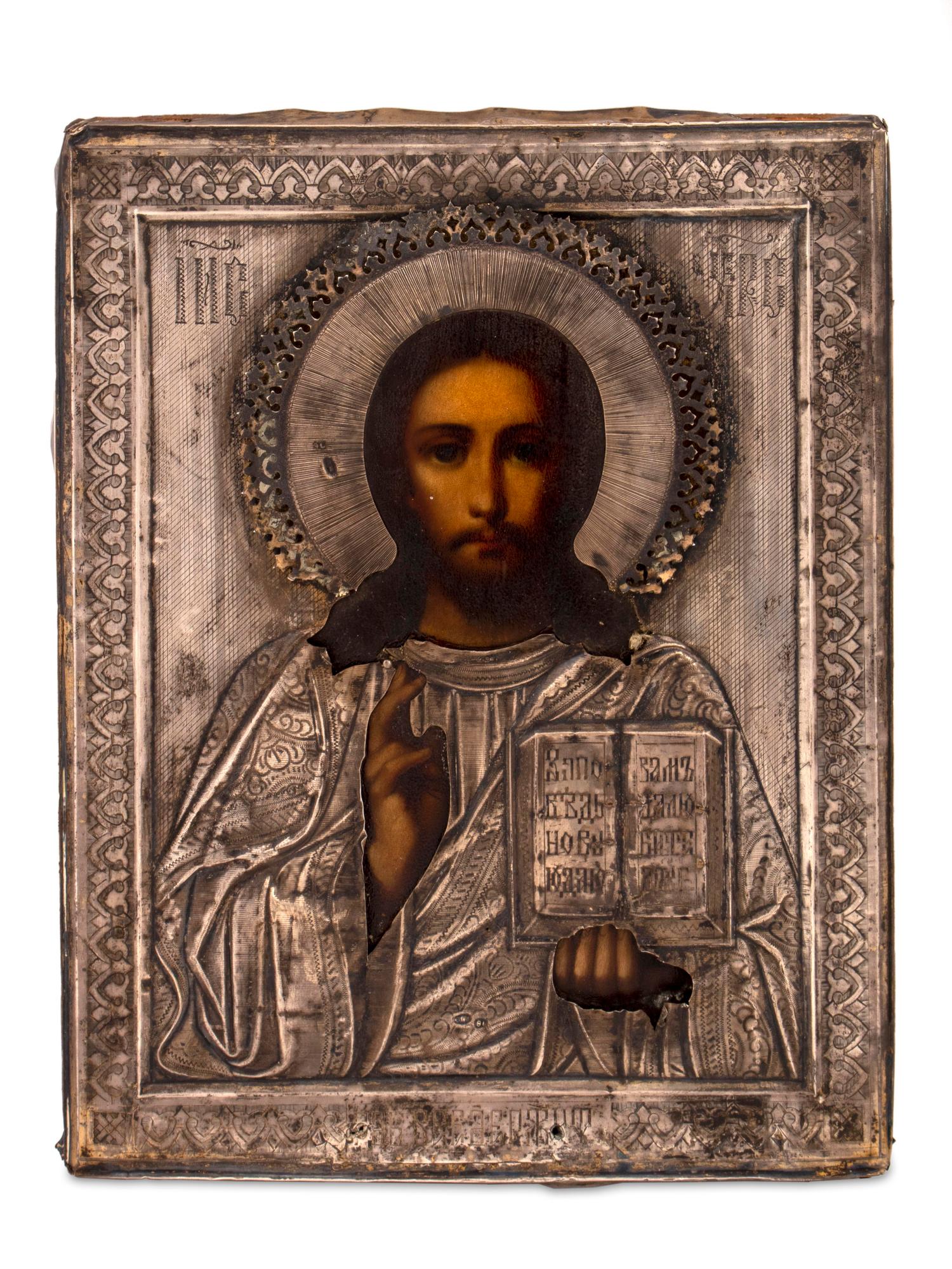 A Russian Icon of Christ Pantocrator — ST. PETERSBERG, SECOND HALF 19TH CENTURY