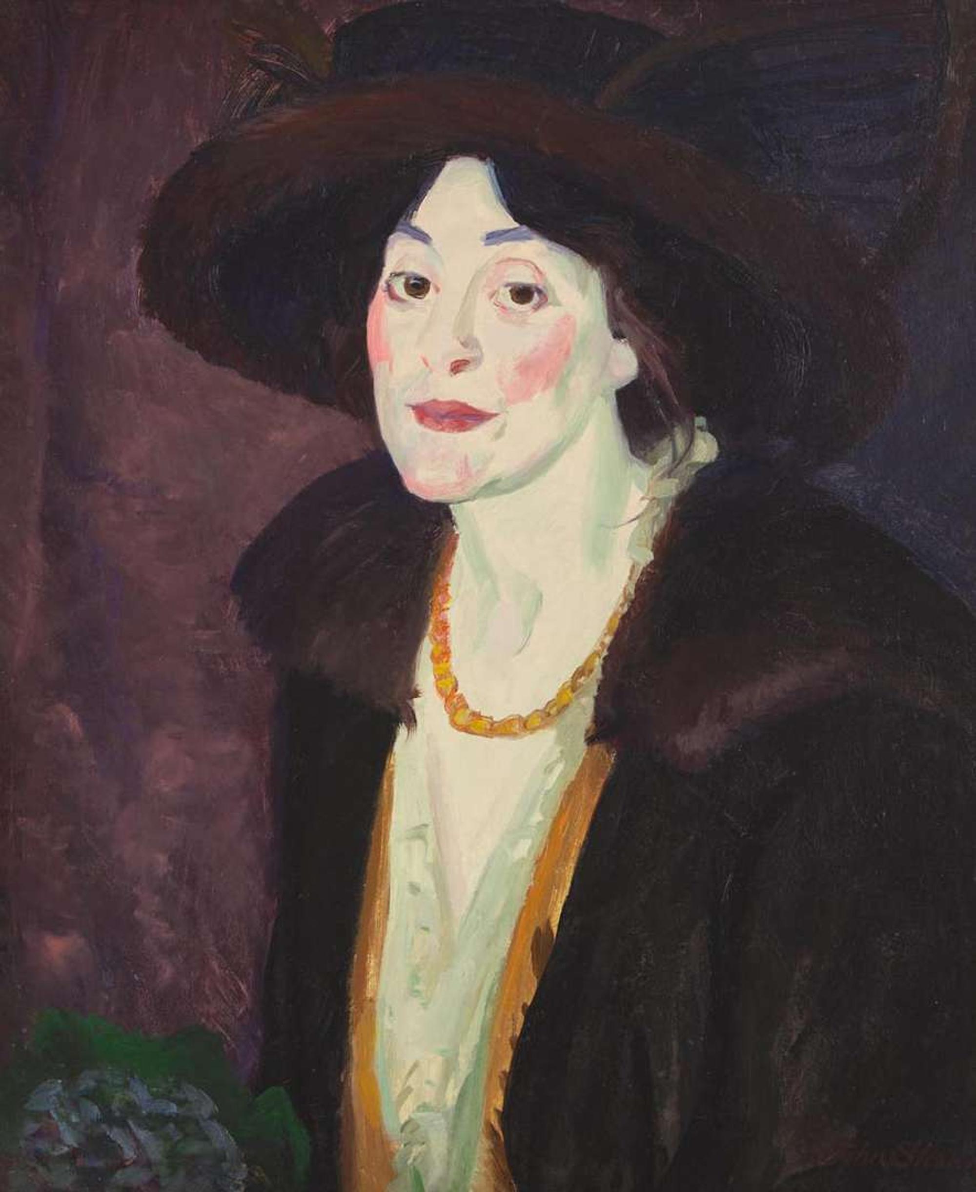 John French Sloan (American, 1871-1951) - Henrietta, Hat and Furs