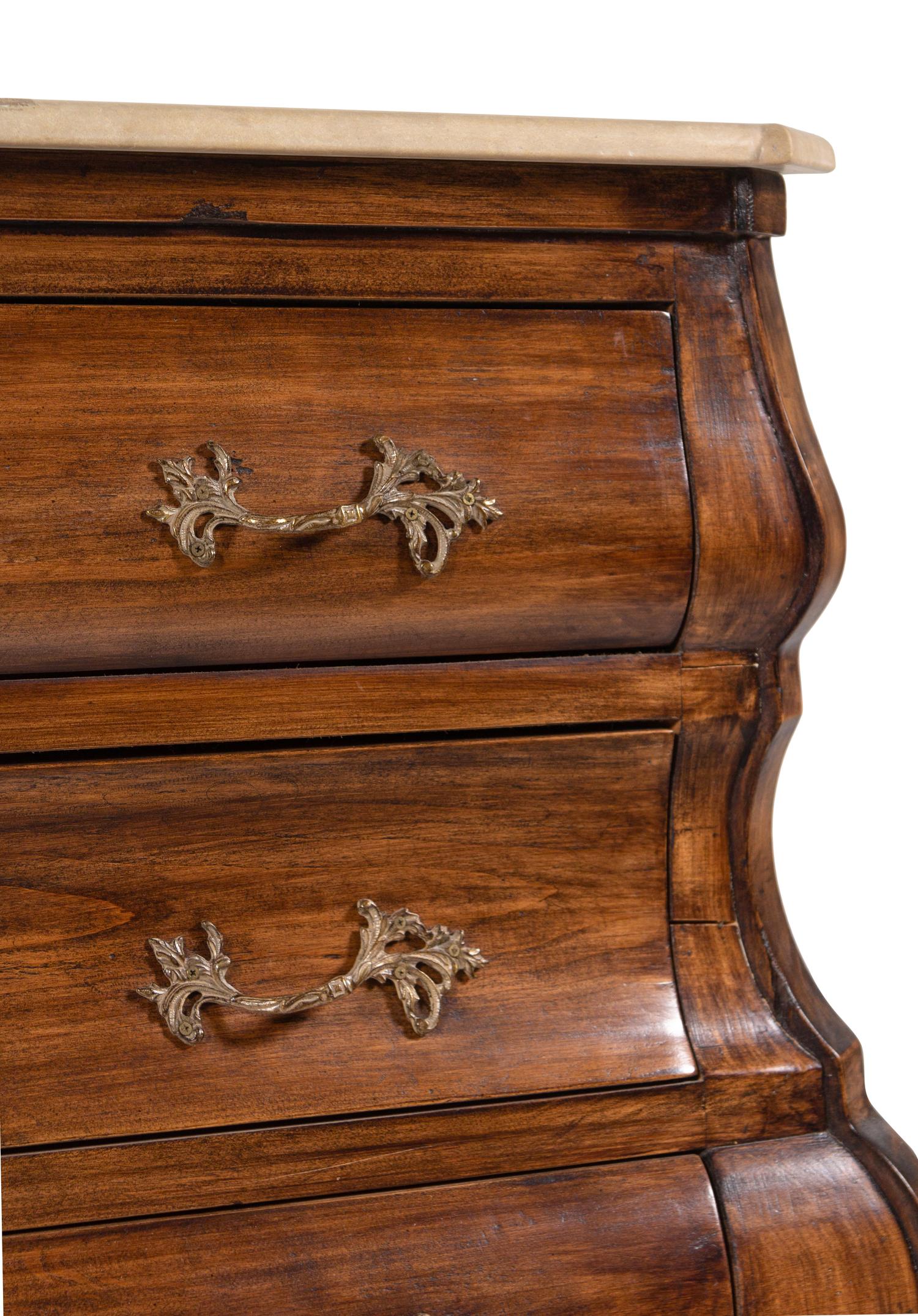 A Dutch Baroque Style Stone-Top Chest of Drawers
