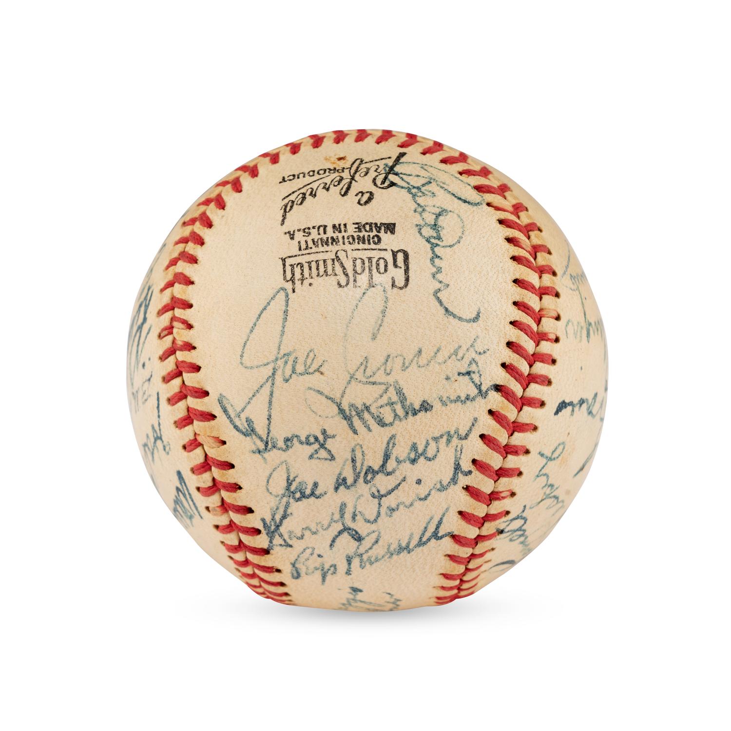 A 1947 Boston Red Sox Team Signed Autograph Baseball Featuring Ted Williams and Multiple Hall of Famers (PSA Letter of Authenticity),