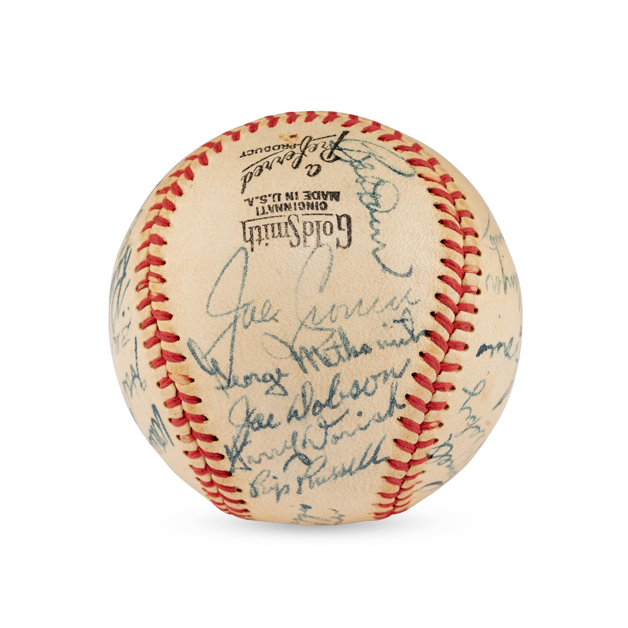 A 1947 Boston Red Sox Team Signed Autograph Baseball Featuring Ted Williams and Multiple Hall of Famers (PSA Letter of Authenticity),