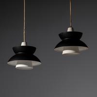 Pair of pendant lamps, model 16534, c. 1956 for Louis Poulsen, Denmark