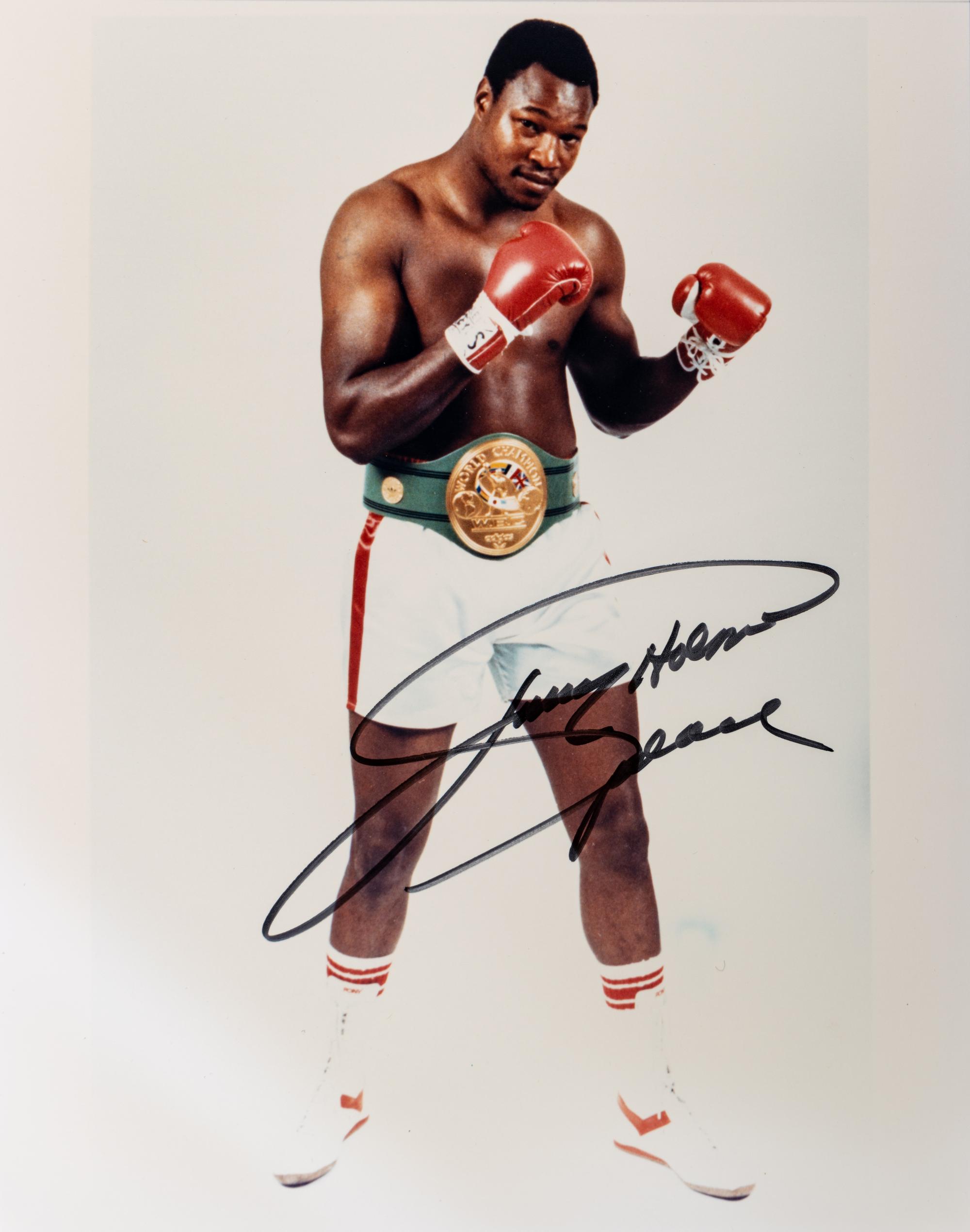 A Group of 14 Heavyweight Boxing Champion Signed Autograph Photos Including Muhammad Ali,