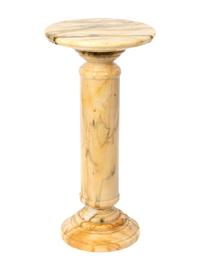 A Cream/Black/Brown Marble Columnar Pedestal — 20TH CENTURY