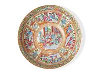 A Chinese Export Porcelain Rose Medallion Punch Bowl