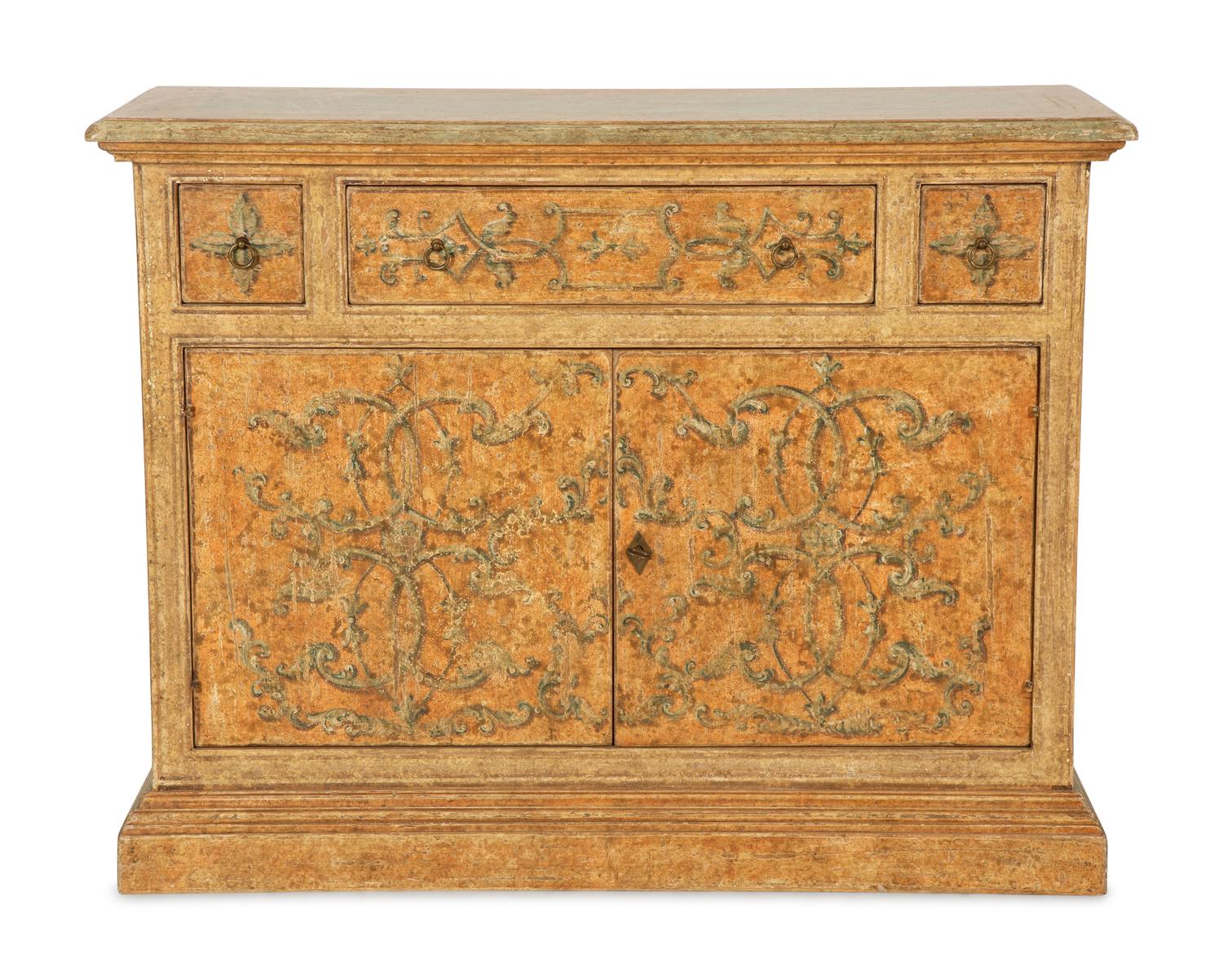 A Venetian Style Painted Side Cabinet