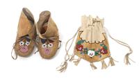 A Kutchin/ Athapaskan Beaded Outfit Length of jacket 33 inches.
