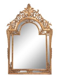 A Large French Neoclassical Giltwood Mirror