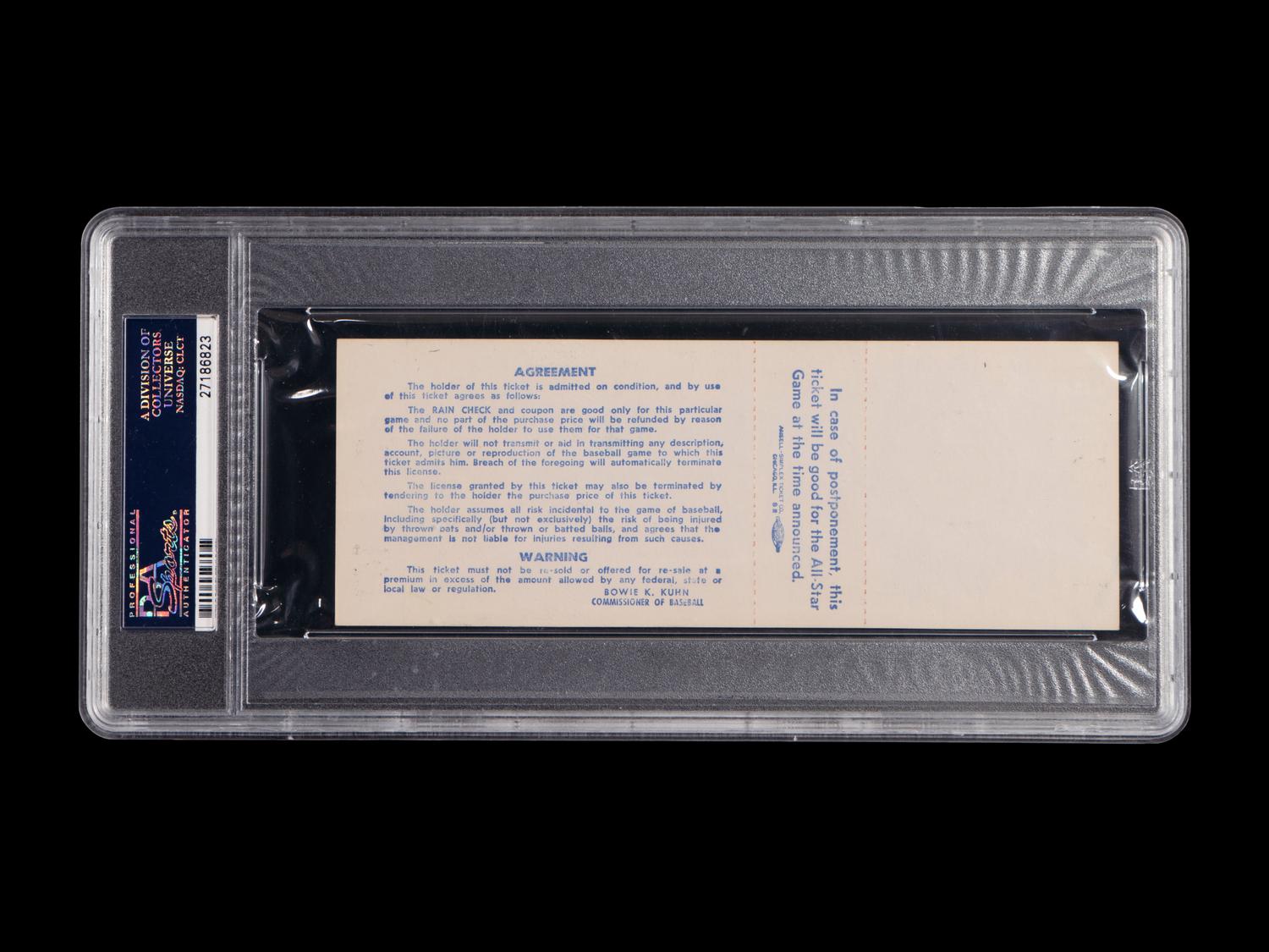 A 1971 Major League Baseball All-Star Game Full Ticket (PSA 6 EX-MT),