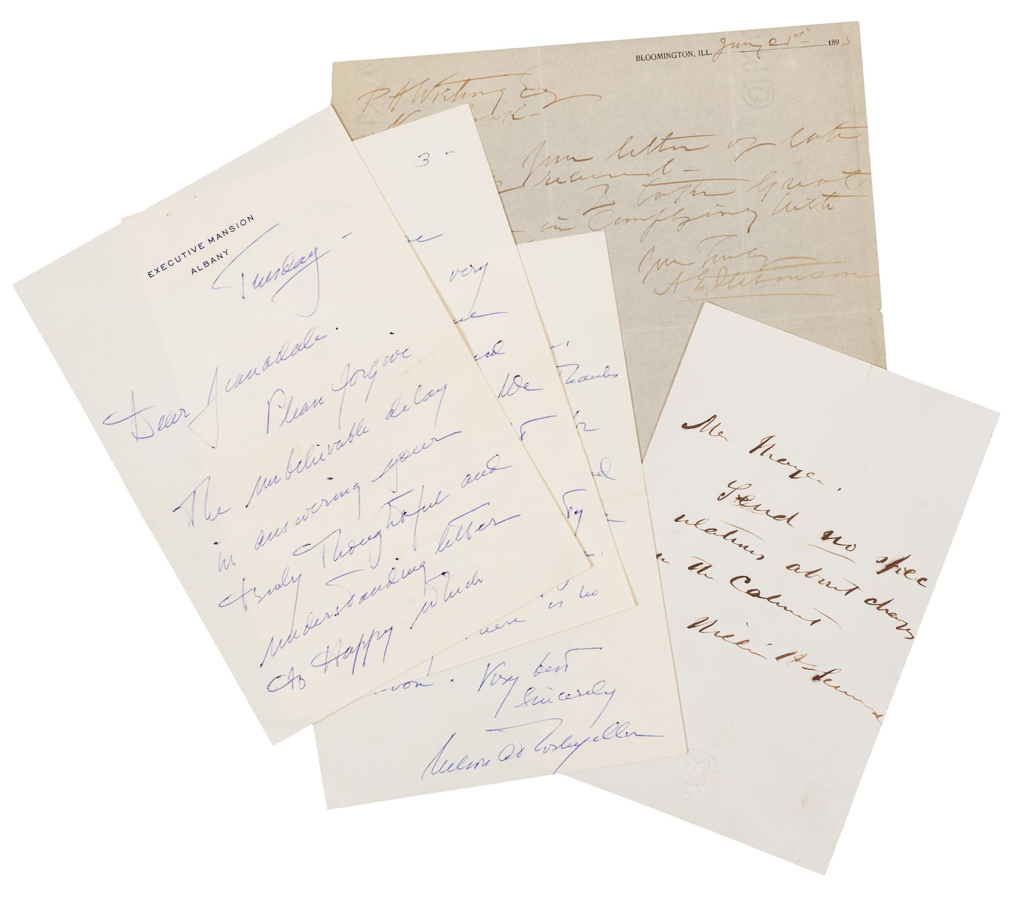 [AMERICAN POLITICAL FIGURES]. A group of 3 manuscripts by American political figures.