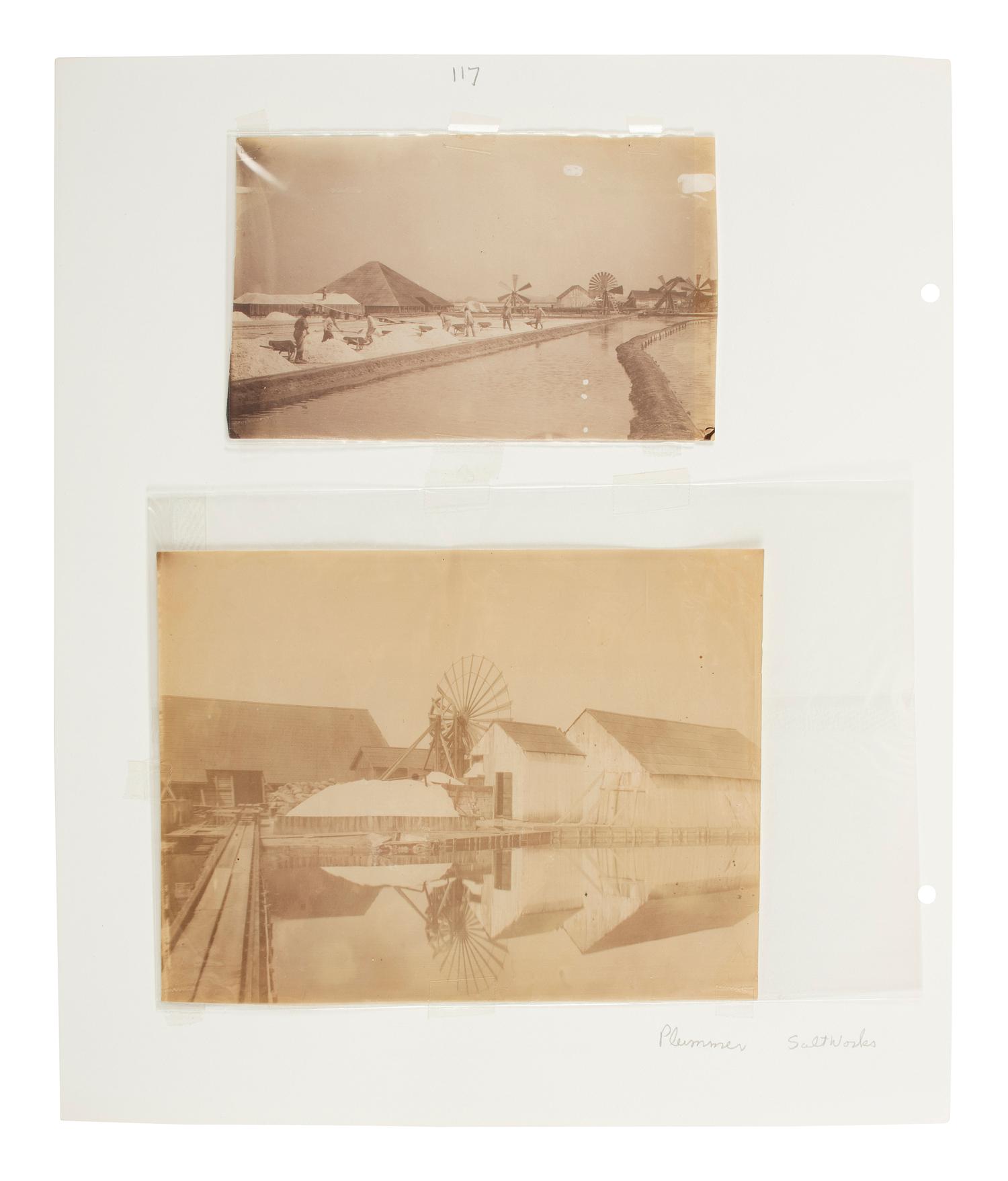 [EARLY PHOTOGRAPHY - WESTERN AMERICANA]. Album compiled by the Plummer family of San Francisco, featuring photographs of the Turk Island Salt Works, occupational scenes, and family events. Ca 1880s-1890s.