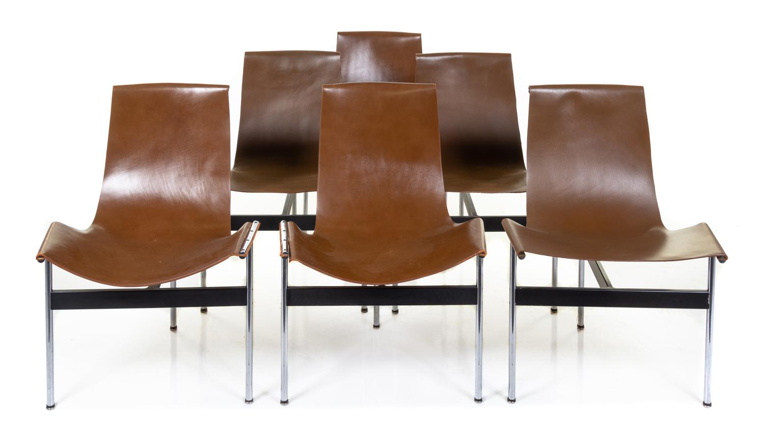 Set of Six T-Chairs, Model 3-LC Laverne International, USA