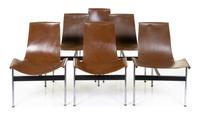 Set of Six T-Chairs, Model 3-LC Laverne International, USA