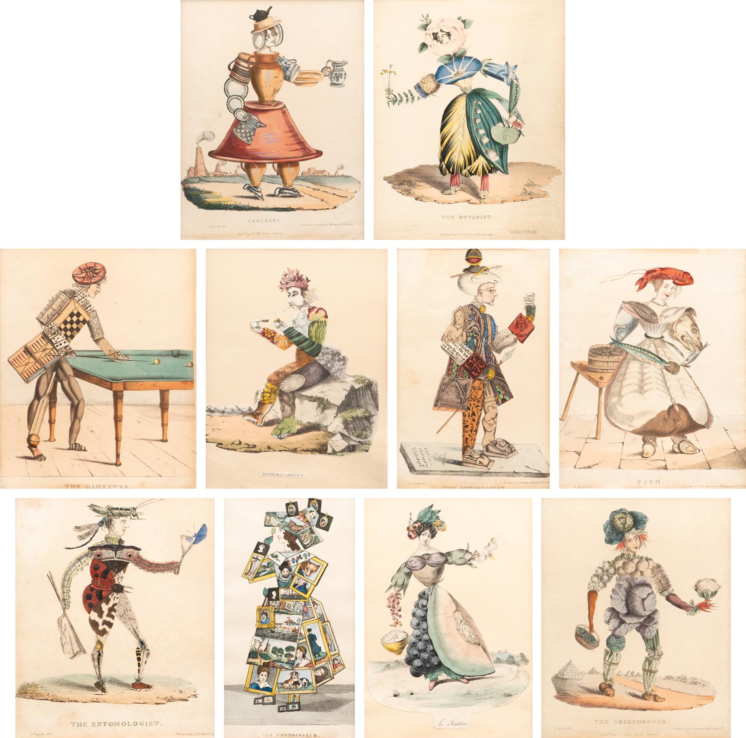 A Set of Ten Aquatint Engravings by G.E. Madeley