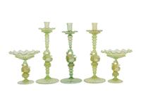 A Venetian Glass Stemware Service