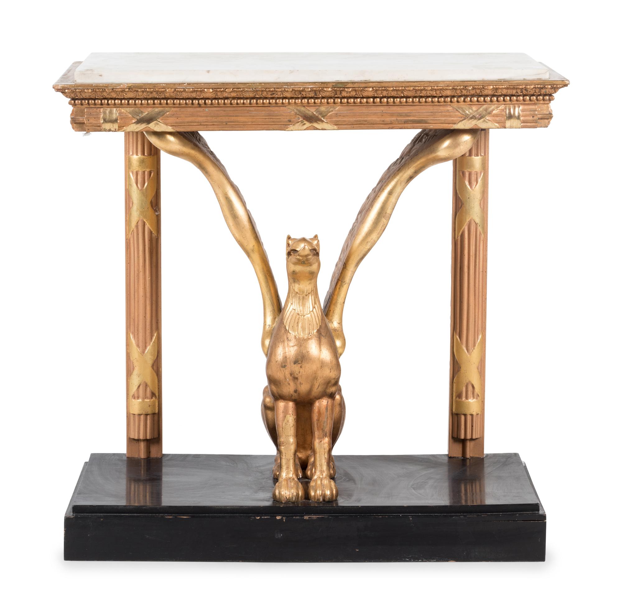 A Swedish Giltwood Console Table and Mirror