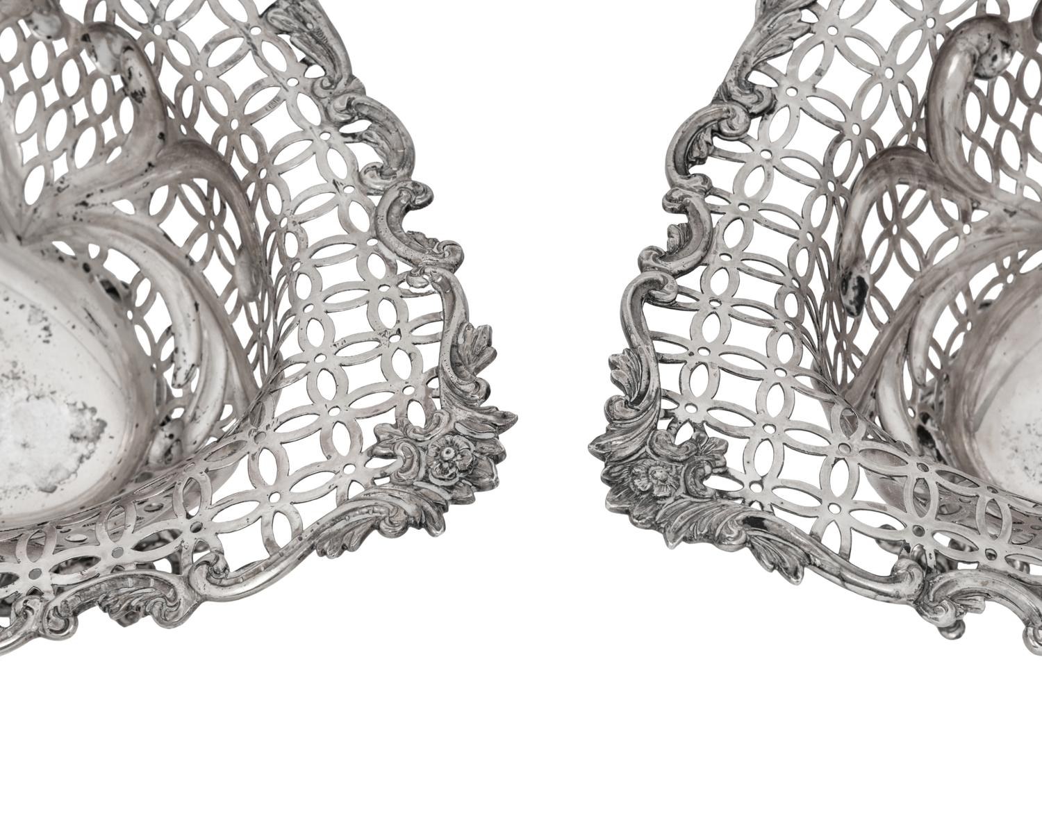 A Pair of Victorian Silver Reticulated Baskets