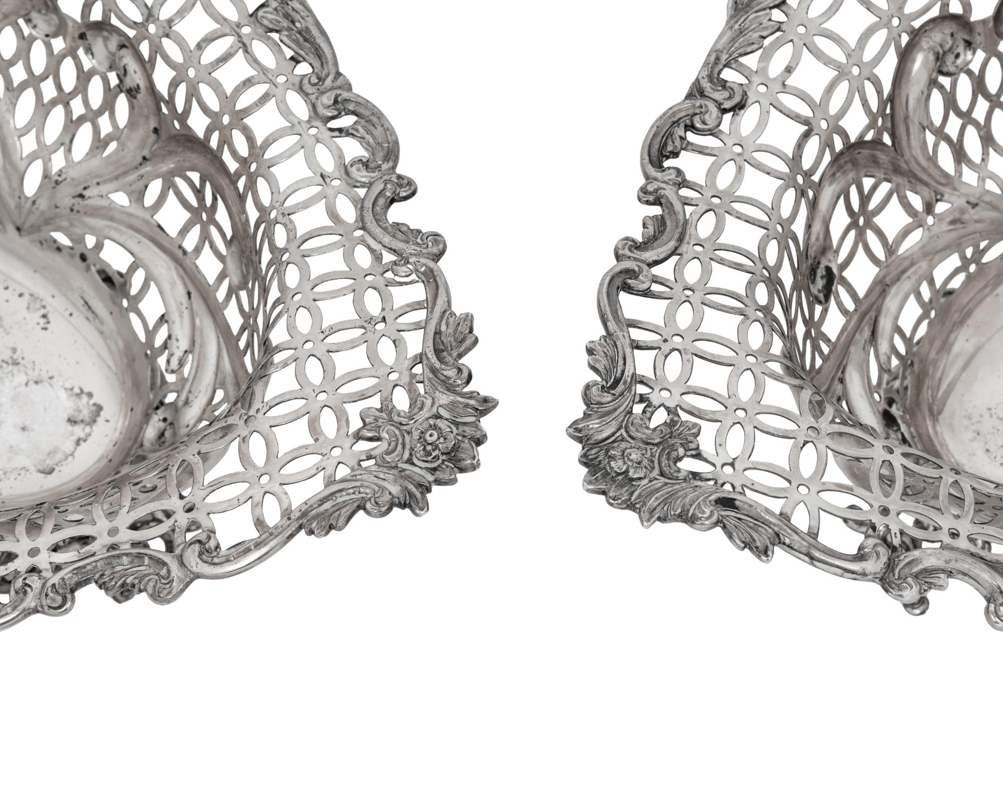A Pair of Victorian Silver Reticulated Baskets