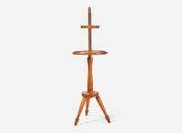 A turned and figured maple adjustable candlestand, 19th century