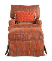 A George Smith Easy Chair and Ottoman with Custom Upholstery
