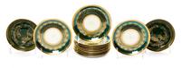 A Set of Eleven Czech Porcelain Saucers Diameter of first 3 1/2 inches.
