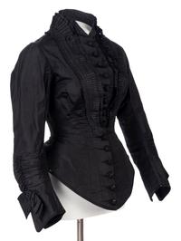 Two Silk Taffeta Evening Bodices, 1880s