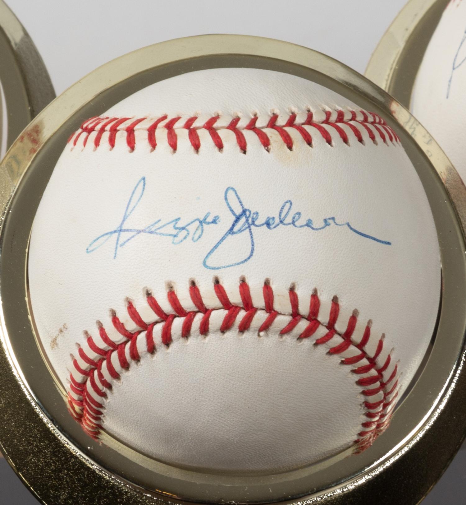 A Collection of Eleven 500 Home Run Club Autographed Baseballs Height of display case 9 inches x width 36 1/2 x depth 10 inches.