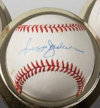 A Collection of Eleven 500 Home Run Club Autographed Baseballs Height of display case 9 inches x width 36 1/2 x depth 10 inches.