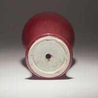 A Chinese Copper Red Glazed Porcelain Vase, 18th/19th Century — 清中期 紅釉觀音瓶