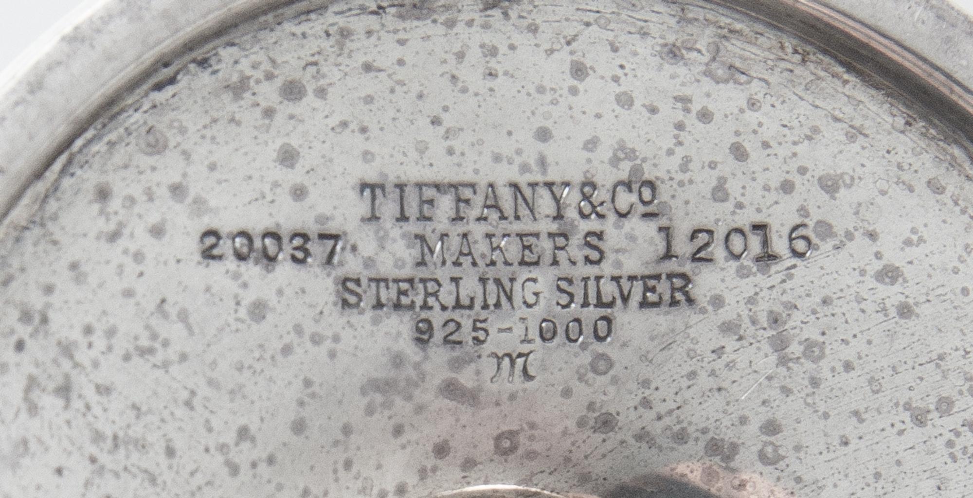 A Set of Six American Silver Cordial Stems, Tiffany & Co., New York, NY, Circa 1925, each having a conical cup with an engraved script