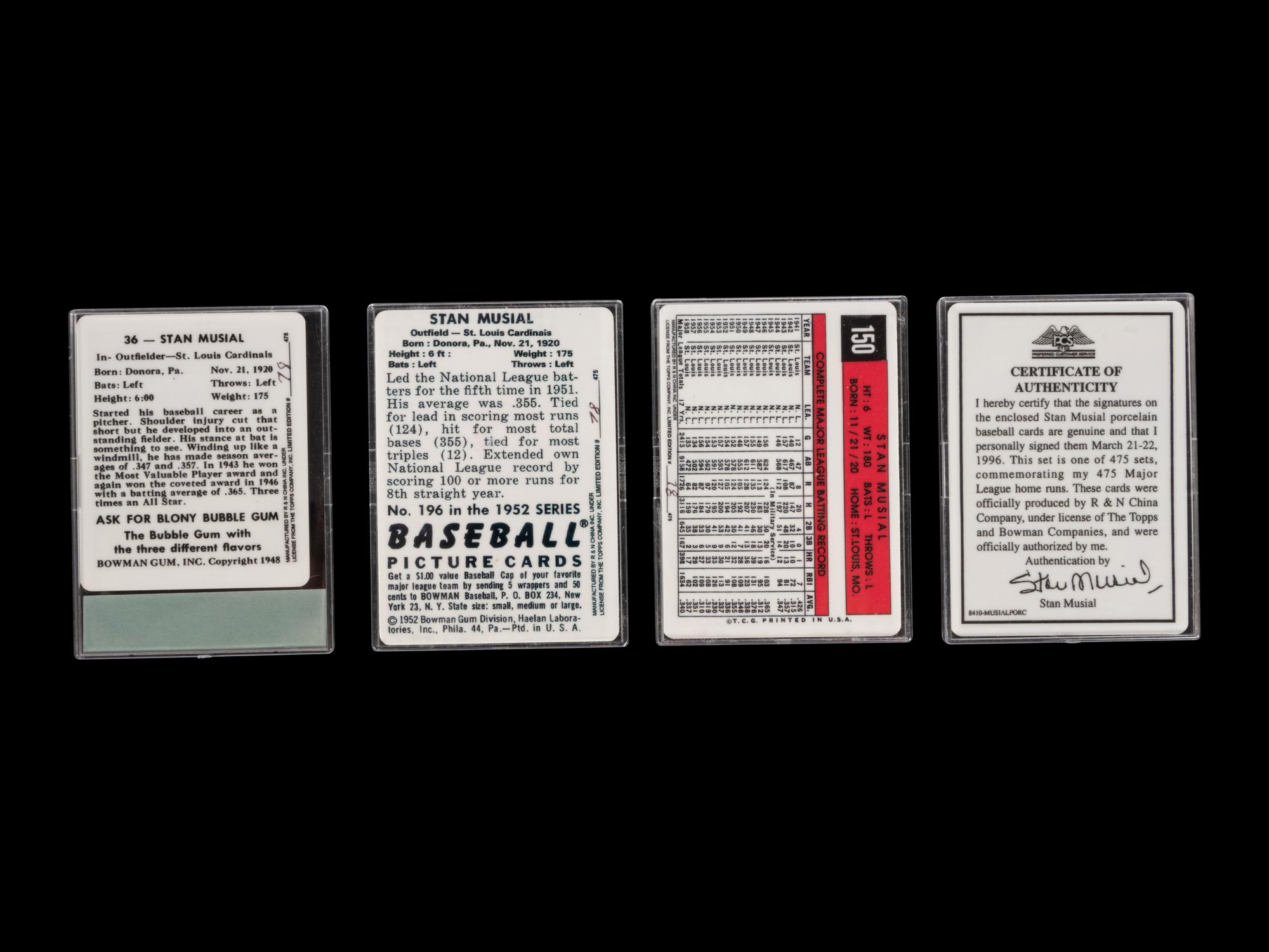 A Stan Musial Signature Series Set of Signed Autograph Baseball Cards,