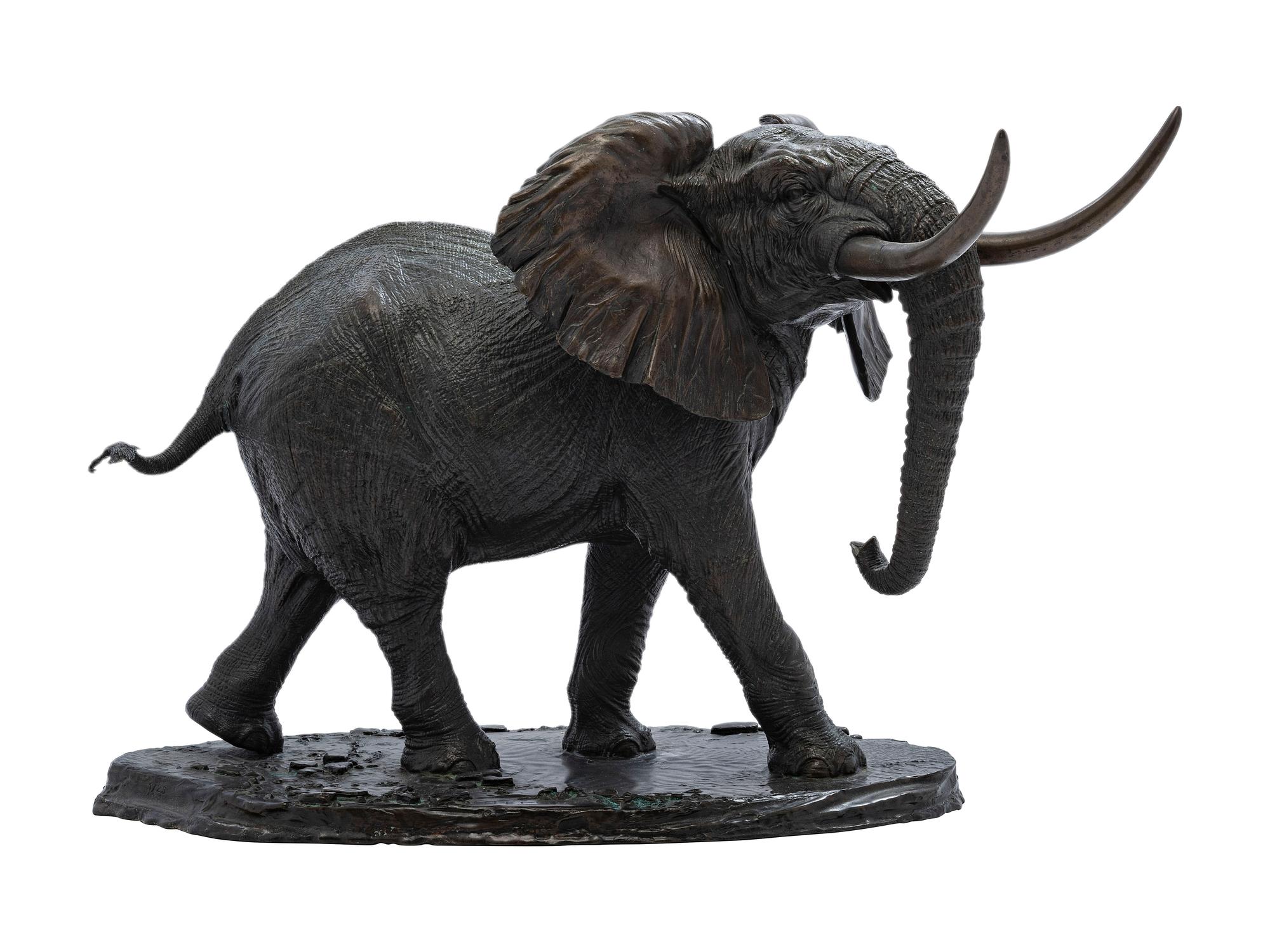 A Cast Bronze Sculpture of 'Tembo' the Elephant