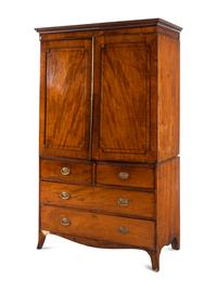 A Regency Style Mahogany Linen Press