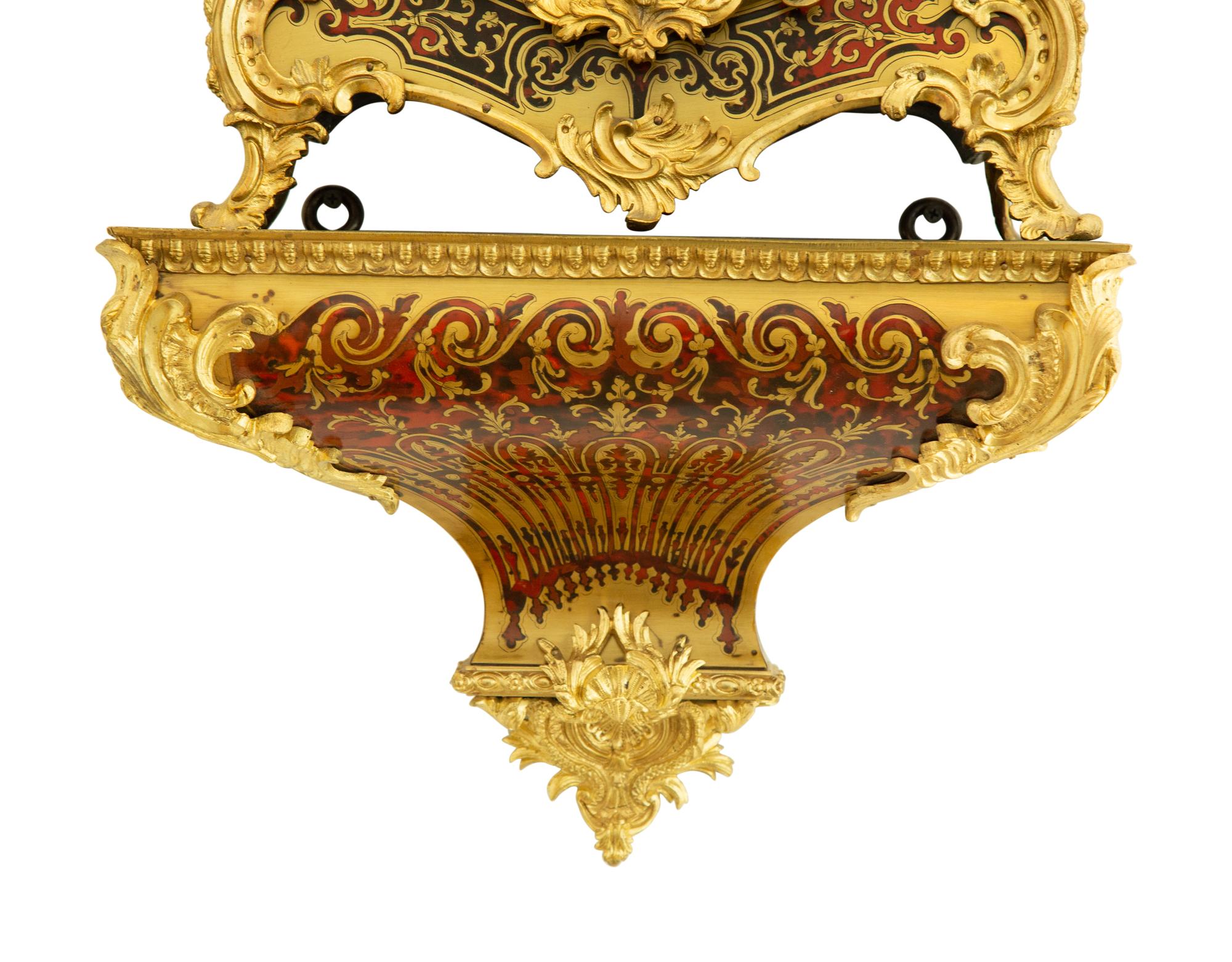 A Napoleon III Style Gilt Bronze and Boulle Marquetry Bracket Clock and Bracket — LATE 19TH CENTURY