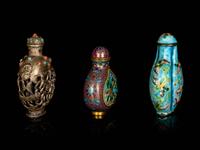 Three Chinese Metal Snuff Bottles