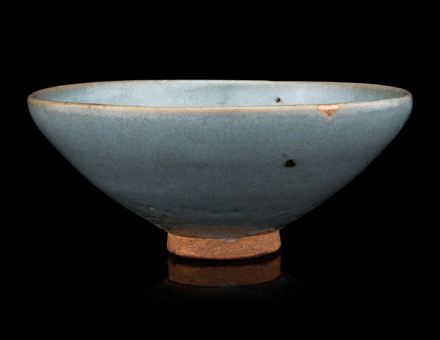 A Large Junyao Purple Splashed Blue Glazed Stoneware Bowl