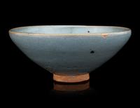 A Large Junyao Purple Splashed Blue Glazed Stoneware Bowl