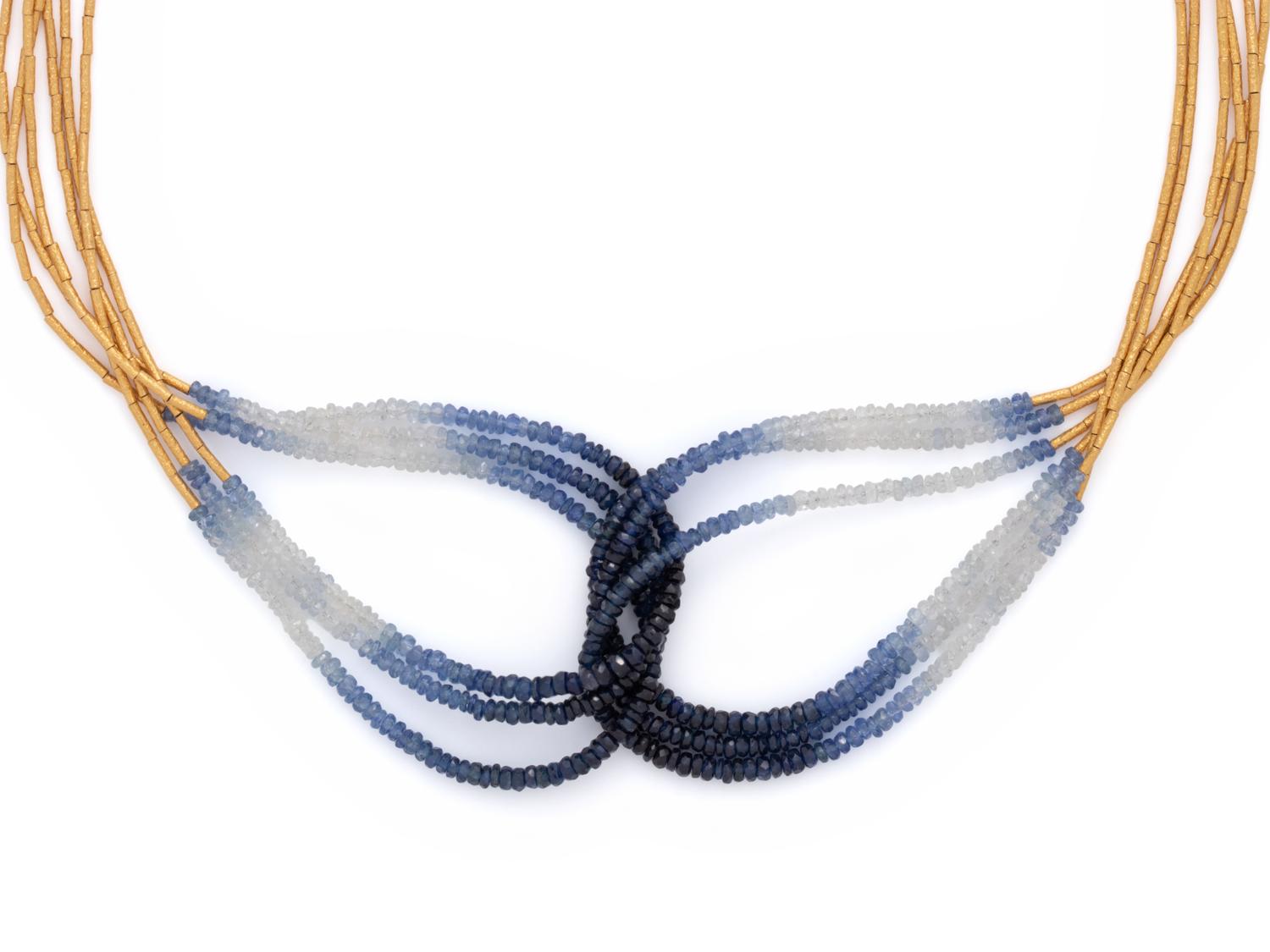 ARA, HIGH KARAT GOLD AND SAPPHIRE BEAD NECKLACE