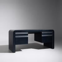 Karl Springer (German-American, 1931–1991) — Blue Leather Desk