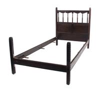 A Pair of Italian Walnut Twin Headboards Height 42 1/2 x width 38 1/4 inches.