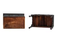 A Queen Anne Black Painted Maple Flat-Top High Chest