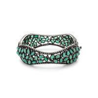 GREEN BERYL AND DIAMOND BANGLE BRACELET