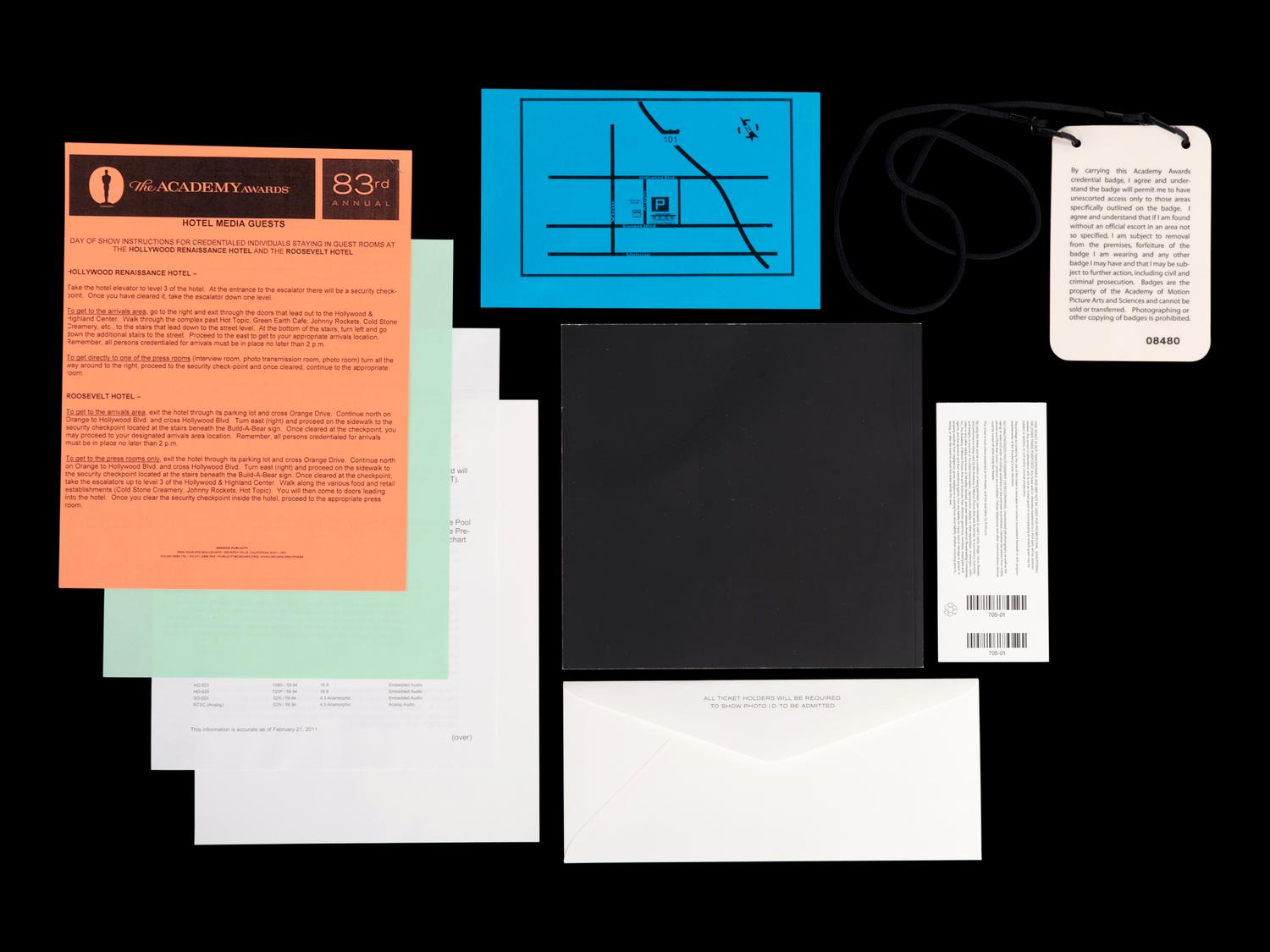 (Events) A group of approximately 15 pieces of memorabilia from 77th - 83rd Academy Awards, comprising: