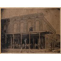 [EARLY PHOTOGRAPHY - OUTDOOR SCENES]. A group of 3 framed outdoor tintypes featuring buildings, comprising: