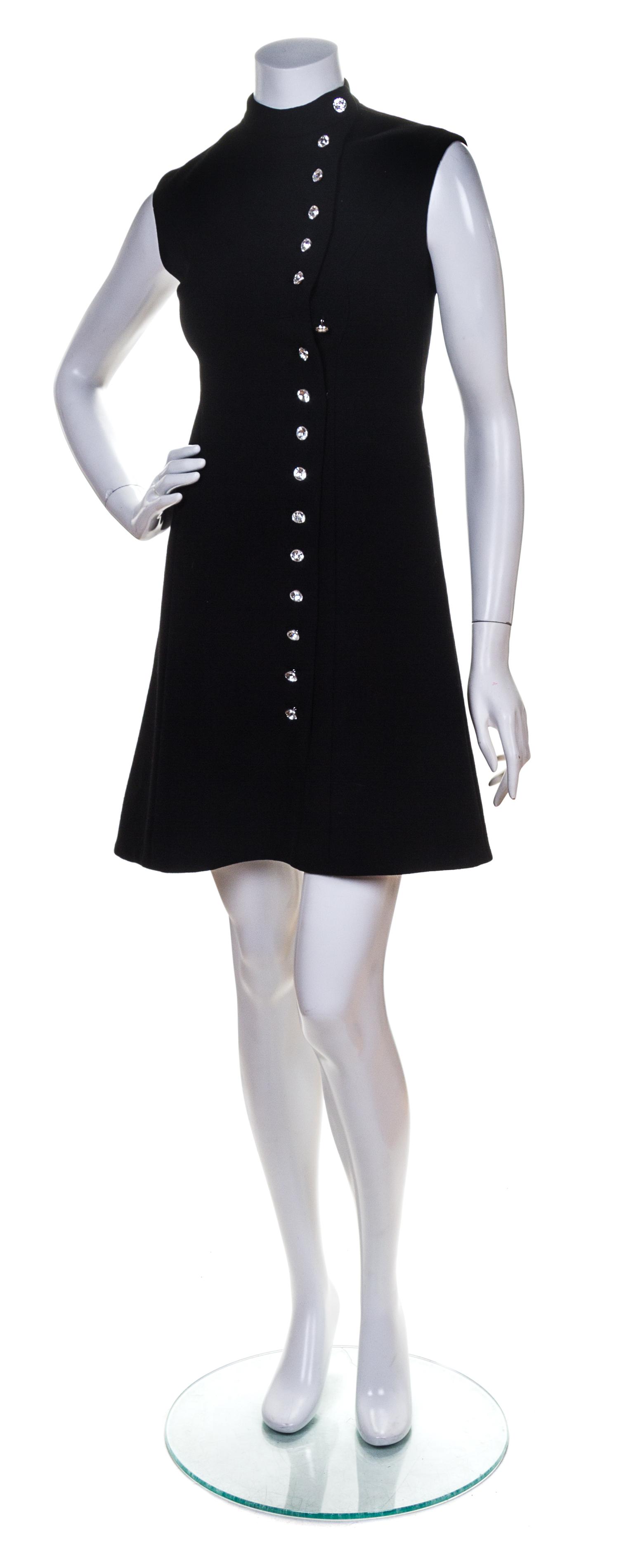 A Norman Norell Black Wool Sleeveless Dress,