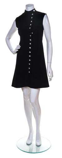 A Norman Norell Black Wool Sleeveless Dress,