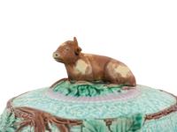 An English Majolica Cheese Dome and Stand