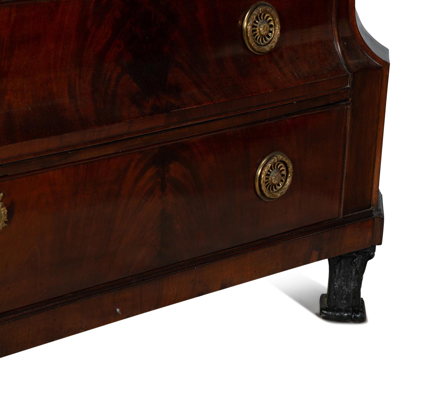 A Dutch Neoclassical Crotch Mahogany Linen Press — LATE 18TH CENTURY